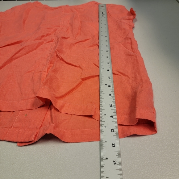 C&C California Orange Scoop Neck Short Sleeve Button Back Linen Top size XS - Picture 5 of 6